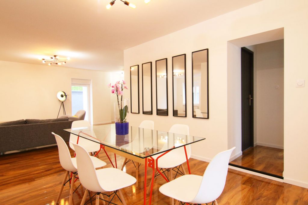 Photographie immobilière salle à manger mirroirs maison Thionville